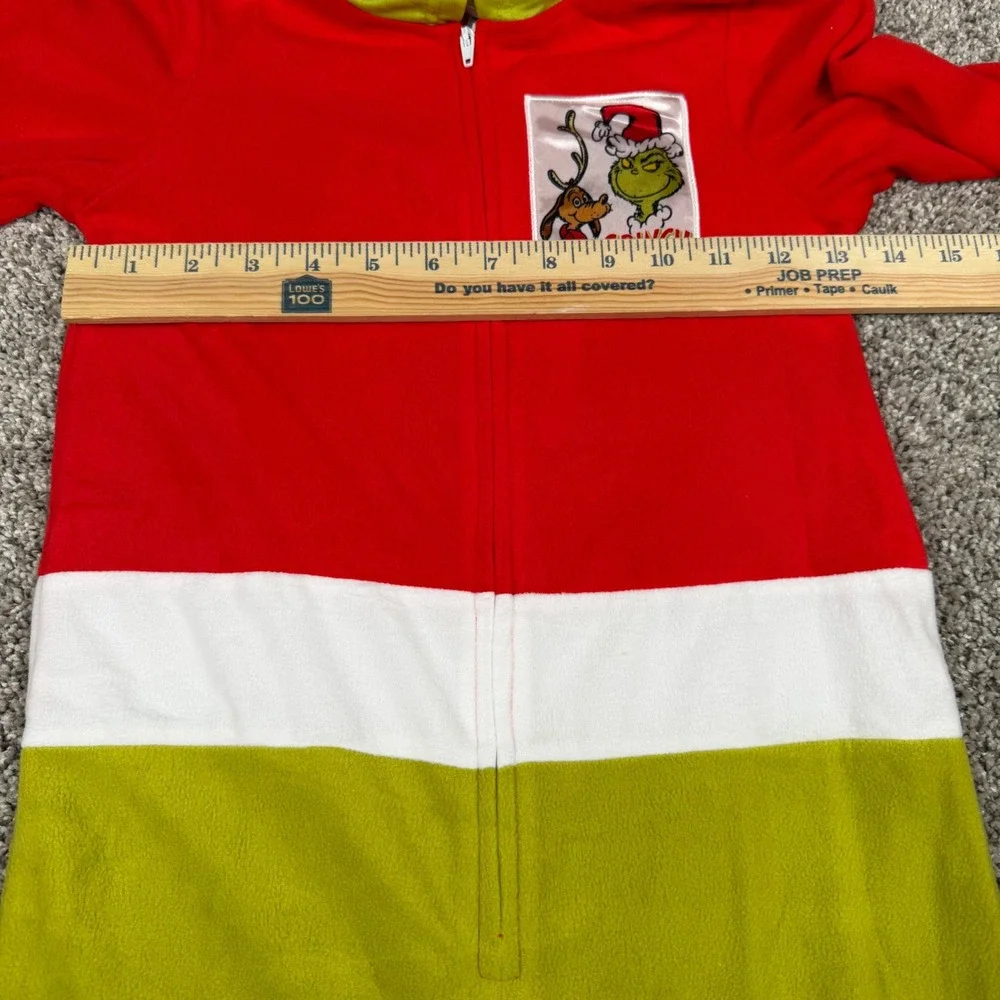 The Grinch Kids Hooded Union Suit Pajamas Red Green XS 4/5 Dr Seuss K277472GE